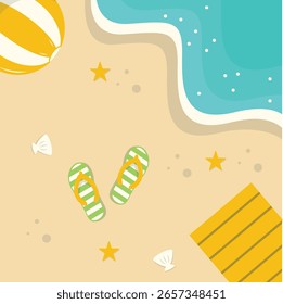 Linda Praia Fundo. Ilustração vetorial com conceito de desenho animado.