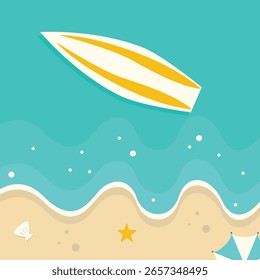 Linda Praia Fundo. Ilustração vetorial com conceito de desenho animado.