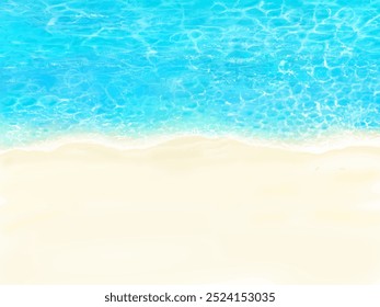 beautiful beach emerald green sea background clipart