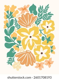 beautiful beach flowers bloom in spring