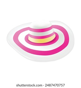 Beautiful beach hat isolated on white background.