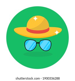 
Una bonita playa perfecta para veranos, vector plano editable