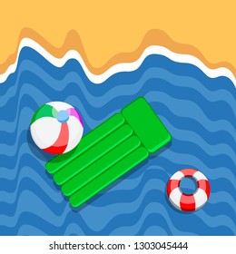 Beautiful beach landscape image. Summer season. Vector illustration design