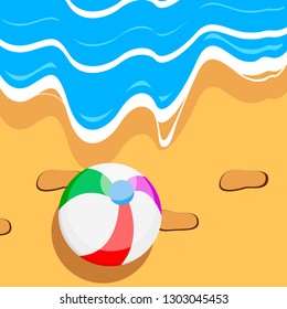 Beautiful beach landscape image. Summer season. Vector illustration design