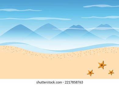 beautiful beach and mountain scenery background