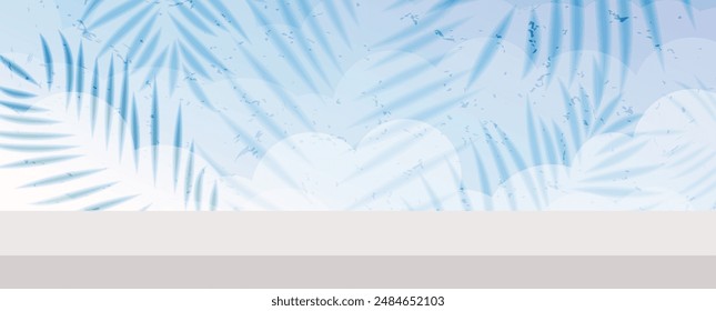 Beautiful beach with palm trees on white sand and blue ocean