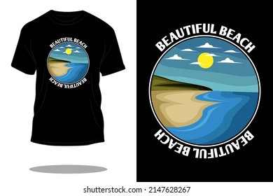 beautiful beach retro t shirt design
