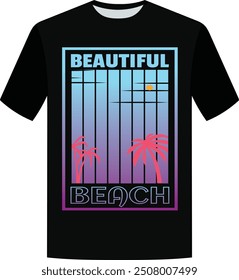 Beautiful beach retro t shirt design