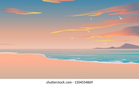 Beautiful beach, summer background, tropical landscap, tourism and travel