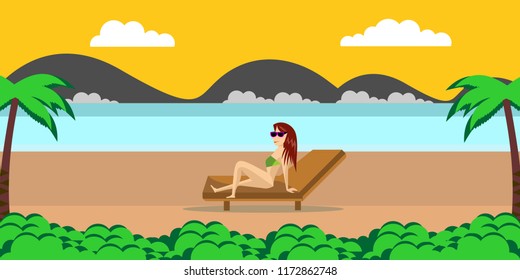 Beautiful beach. Summer holiday and vacation concept background. Inspirational tropical landscape design. Tourism and travel design