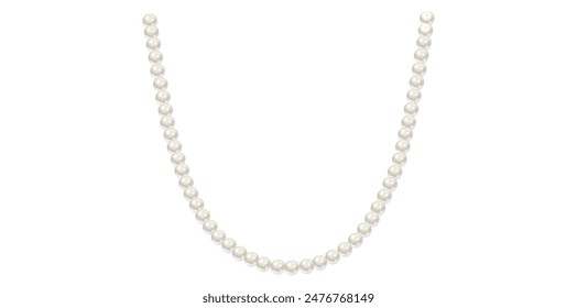 Beautiful Beads Necklace On White Background.