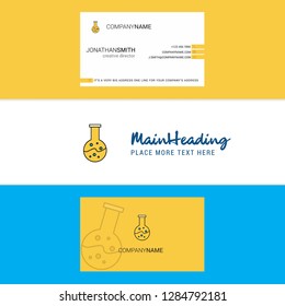Beautiful Beaker  Logo and business card. vertical Design Vector