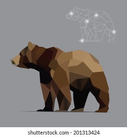  Beautiful  Bear Abstract Geometric Polygon Vector