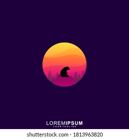 Beautiful Bear Forest Premium Logo