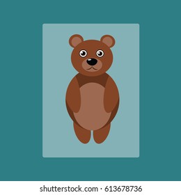 A  beautiful bear on a color  background