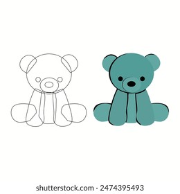 Beautiful bear with outline design