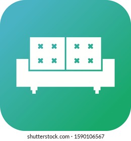 Beautiful Bed Glyph Vector Icon