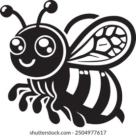 A beautiful bee silhouette vector design.