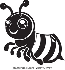 A beautiful bee silhouette vector design.