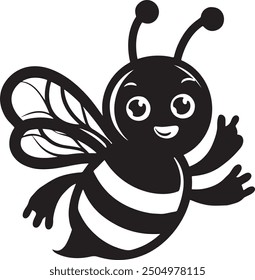 A beautiful bee silhouette vector design.