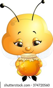 beautiful bee that eats honey