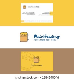 Beautiful Beer  Logo and business card. vertical Design Vector