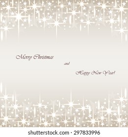 Beautiful beige background with sparkles and stars .Vector  illustration