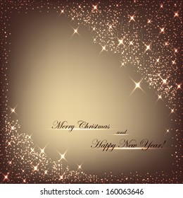 Beautiful beige background with sparkles .Vector  illustration
