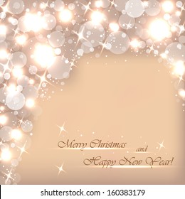 Beautiful beige background with sparkles .Vector  illustration