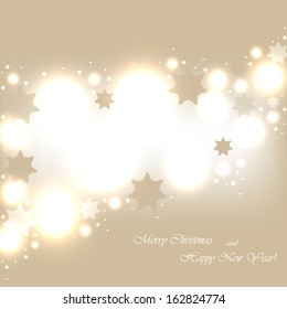 Beautiful beige background with sparkles. Vector  illustration