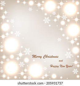 Beautiful beige background with sparkles .Vector  illustration