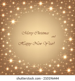 Beautiful beige background with sparkles .Vector  illustration