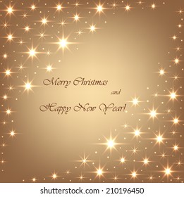 Beautiful beige background with sparkles .Vector  illustration