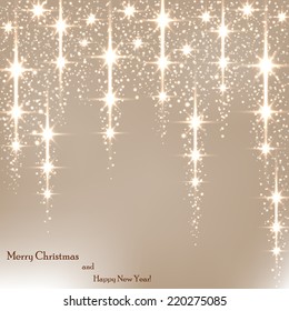 Beautiful beige background with sparkles .Vector  illustration