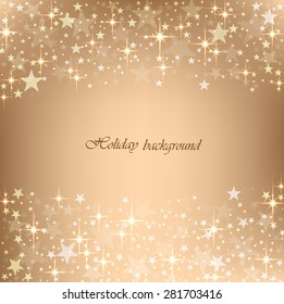Beautiful beige background with sparkles .Vector  illustration