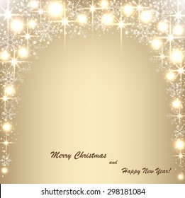 Beautiful beige background with sparkles .Vector  illustration