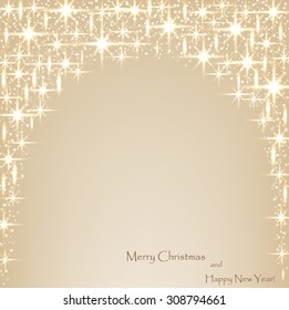 Beautiful beige background with sparkles .Vector  illustration