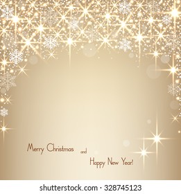 Beautiful beige background with sparkles .Vector  illustration