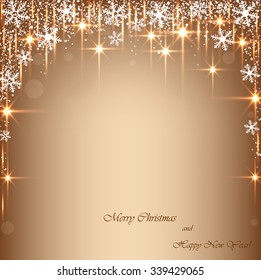 Beautiful beige background with sparkles .Vector  illustration