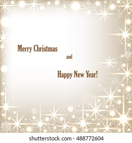 Beautiful beige background with sparkles .Vector  illustration