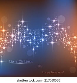 Beautiful beige and blue background with sparkles .Vector  illustration