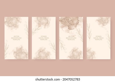 Beautiful beige stories background template