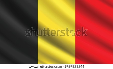 beautiful belgium flag country wavy flag vector and illustration