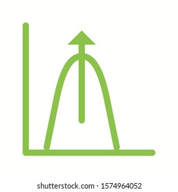 Beautiful Bell shaped graph Glyph Vector Icon