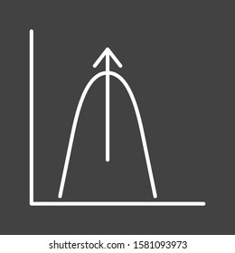Beautiful Bell shaped graph line Vector Icon