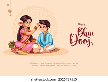 hermosa tarjeta de felicitación del festival Bhai dooj India. diseño de Ilustración vectorial abstracto editable