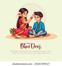 hermosa tarjeta de felicitación del festival Bhai dooj India. diseño de Ilustración vectorial abstracto editable