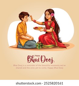 beautiful Bhai dooj festival greeting card India. editable abstract vector illustration design