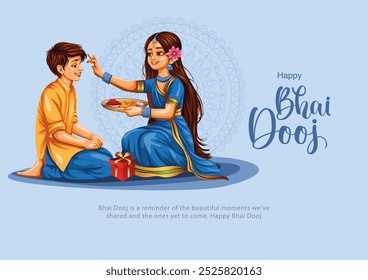 belo Bhai dooj festival saudação cartão Índia. editável vetor abstrato ilustração design