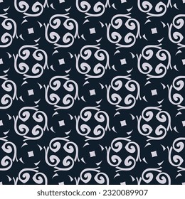 Beautiful bicolor art seamless pattern. Art forms are grouped and arranged in a specific order. Vector image for print, textile, packaging, interior design and your other projects.